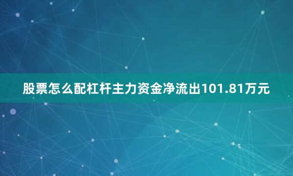 股票怎么配杠杆主力资金净流出101.81万元